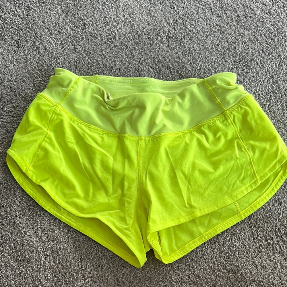 Women's Yellow Lululemon Speed Ups Shorts